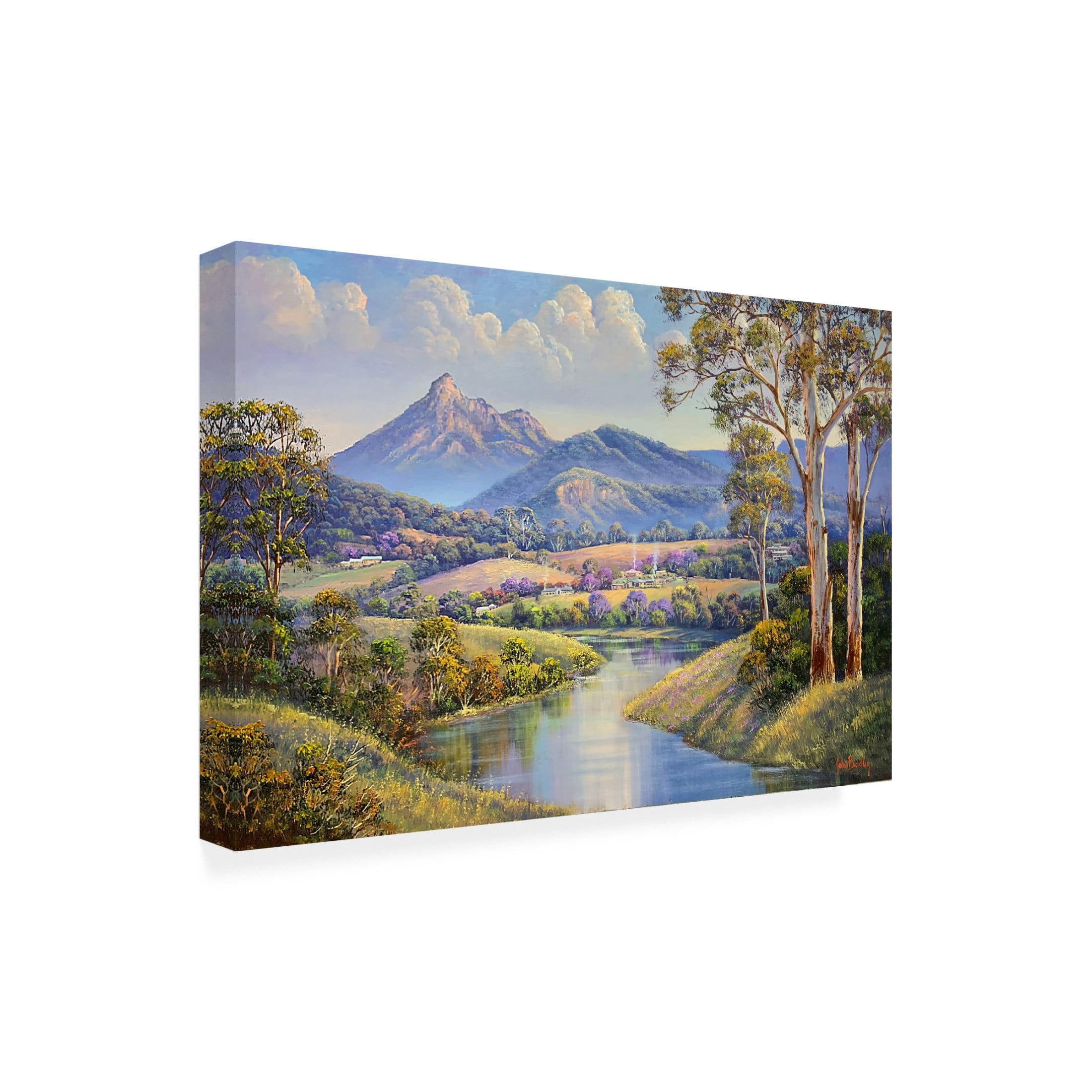 Canvas Wall Art - John Bradley 'Early Morning - Mt Warning' Wall Art for Living Room, Bedroom, or Office Décor by Trademark Fine Art - 47 x 30 Inches