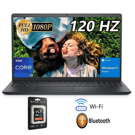 Dell Inspiron 15 3511 15.6" FHD Laptop, Intel Core i3-1215U, 8GB RAM, 256GB SSD, Intel UHD Graphics, Windows 11 - Carbon Black