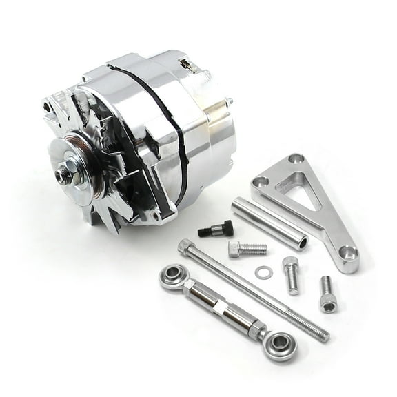 Speedmaster PCE360.1107 Compatible with Chevy SBC 350 100 Amp 1 Wire Alternator & LWP Aluminum Bracket Kit Polished