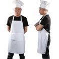 thumbnail image 1 of Chef Apron Set, Chef Hat And Kitchen Apron Adult Adjustable White Apro, 1 of 5