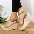 thumbnail image 5 of Women Sandals clearance for Juebong Wedge Sandals for Womens Dressy Open Toe Ankle Strap Wedge Platform Espadrille Sandal - Dressy Sandals Women - Strappy Casual Braided Heels Summer Bohemia, 5 of 5