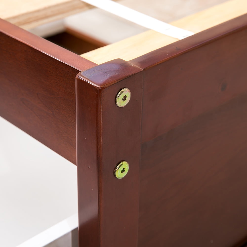 Lowestbest Solid Wood Twin Size Bed with Storage, Platform Bed with 3 Drawers-Espresso