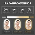 thumbnail image 4 of 26X18 Inch LED Bathroom Mirror with 3 Color Light, Frameless Oval Makeup Mirror with Smart Touch, Anti Fog Wall Mounted Vanity Mirror, Hanging Vertically, Natural, 4 of 7