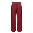 thumbnail image 5 of Wide Leg Sweatpants for Women Baggy Cotton Loose Fit Long Track Pants Comfy Open Leg Full Length Sports Workout Pant 08-Wine XL, 5 of 5