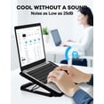thumbnail image 5 of Atzeste Laptop Cooling Pad for Laptops, Laptop Cooler with 6 Quiet Cooling Fans for 12''-17.3'' Laptops, Height Wind Speed Adjustable Laptop Cooling Stand, 2 USB Ports and Phone Stand, Black, 5 of 8
