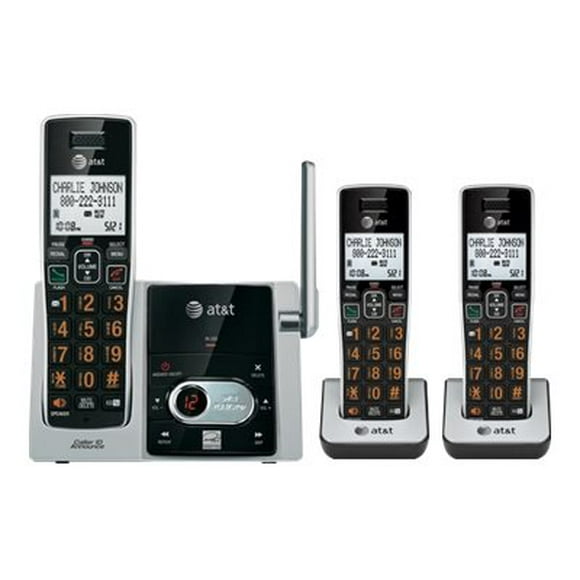 AT&T CL82313 - Système Téléphonique Sans Fil - Répondeur avec Identification de l'Appelant/appel en Attente - Décembre 6.0 + 2 Combinés Supplémentaires