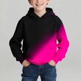 thumbnail image 2 of CYRBOKO Boys Hooded Sweatshirts, Gradient Long Sleeve Casual Athletic Pullover Tops Hot Pink Size 7-8 T, 2 of 7