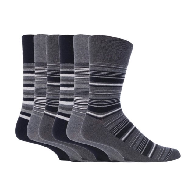 Gentle Grip - 6 Pairs Mens Gentle Grip Non Elastic Socks