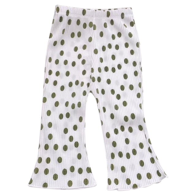 Odeerbi 1-7 Años Niñas Hielo Seda Pantalones Acampanados Lunares Pantalones Color Sólido Pantalones Transpirables