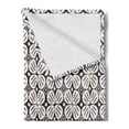 thumbnail image 2 of Jasmine Soft Flannel Fleece Throw Blanket, Abstract Doodle Jasmine Motifs in Repeating Order Retro Print, Cozy Plush for Indoor and Outdoor Use, 50" x 60", Earth Yellow Dark Taupe, by Ambesonne, 2 of 5