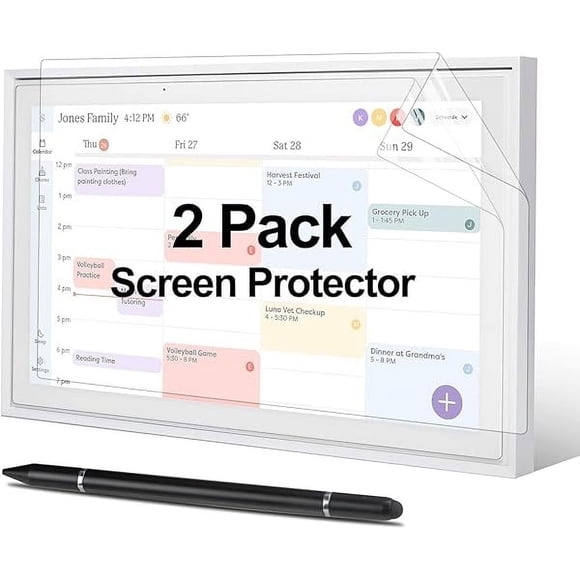 LinQingQ Screen Protector & Stylus Pen Compatible With Skylight Calendar, Must Have Accessory Kit for Skylight Calendar 15 inch Digital, 2 Pack Screen Protector & 3-in-1 Stylus Pen for Skylight Calend