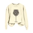 thumbnail image 4 of Pavied Chandails à Capuchon pour Femmes, Chandails à Capuchon Graphiques, Haut à Manches Longues Col Rond Imprimé Verre de Vin pour Femmes, Chandail en Molleton pour Femmes, Chandails en Molleton Col Rond, Pulls à Capuche pour Femmes, Beige m, 4 of 4