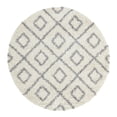 thumbnail image 3 of Unique Loom Trellis Shag Collection Area Rug - Ruth (5' 3" Round Ivory/Gray), 3 of 11