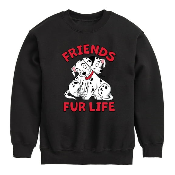 Disney - 101 Dalmatians Animated - Friends FUR Life - Youth Crewneck Fleece Sweatshirt