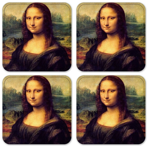 Vinyl Drink Coasters - Set of 4 - Da Vinci: Mona Lisa