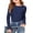 Dark Blue, variant on Aihuaihua Girls Long Sleeve Shirts size 14-16 Crewneck Stretchy Slim Fit Tops Ribbed Knit Casual Tee Shirt 3-14 Years