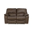 thumbnail image 2 of Benjara Fid 67 Inch Manual Recliner Loveseat, Cushioned Seats, Brown Faux Leather-Color:BrownMaterial, 2 of 5