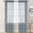 thumbnail image 2 of chaungfeng Modern Sheer Rod Pocket Window Curtains, Solid-Color Semi-Sheer Curtains for Living Room, 52 in x 84 in, Gray, 2 of 6