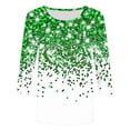 thumbnail image 5 of TaTaai Women's St. Patrick's Day Green Print T-Shirt Round Neck 3/4 Sleeve Loose Fit Casual Top Irish Festival Spring Holiday Blouse Gift, 5 of 5