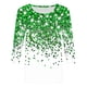 thumbnail image 5 of TaTaai Women's St. Patrick's Day Green Print T-Shirt Round Neck 3/4 Sleeve Loose Fit Casual Top Irish Festival Spring Holiday Blouse Gift, 5 of 5