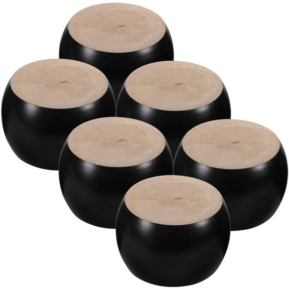 Raindrops Furniture Feet Wood Round Bun Shape for Furniture Renovation 6Pcs