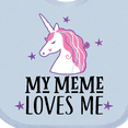 thumbnail image 4 of Inktastic My Meme Loves Me Girl Unicorn Girls Baby Bib, 4 of 4
