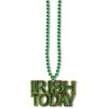 Saint Patrick's Day Irish Today Bead Beaded Party Necklace Costume Accessory