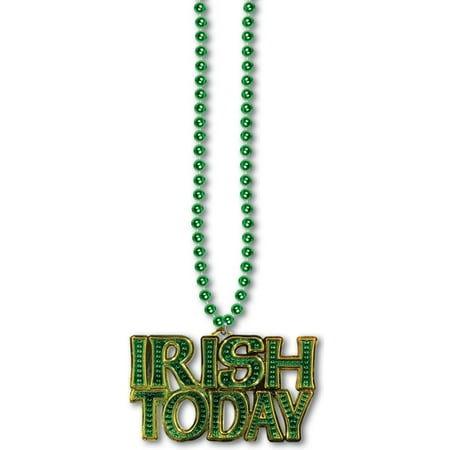 Saint Patrick's Day Irish Today Bead Beaded Party Necklace Costume Accessory