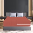 thumbnail image 3 of 100% Egyptian Cotton L Shape Zipper Mattress Cover, 800 TC, 12 Inch Deep Pocket Twin Size (39x75), Stripe Brick Red, 3 of 6