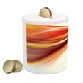 thumbnail image 2 of Abstract Piggy Bank, Modern Contemporary Abstract Smooth Lines Blurred Smock Art Flowing Rays Print, Ceramic Coin Bank Money Box for Cash Saving, 3.6" X 3.2", Orange Red, by Ambesonne, 2 of 4