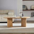 thumbnail image 6 of Tcbosik 39.3 inch Coffee Table, Oval Cocktail Table, Modern Center Table with Pedestal for Living Room, Bedroom, Oak, 6 of 9