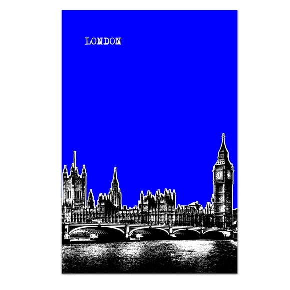 Renditions Gallery London Skyline Cityscape Giclee Print Poster, 24x36, Blue