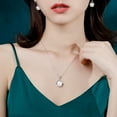 thumbnail image 6 of Kripyery Necklace Pendant Water Drop-shaped Faux Pearl Jewelry Shining Cubic Zirconia Pendant Clavicle Chain for Wedding, 6 of 7