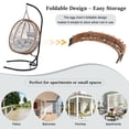 thumbnail image 3 of Single Person Folding Egg Chair with Stand,Indoor & Outdoor Hanging Swing Chair, Heavy Duty 330lbs Capacity, Foldable Design, Adjustable Anti-Slip Feet for Patio, Balcony, Garden, Bedroom, 3 of 7
