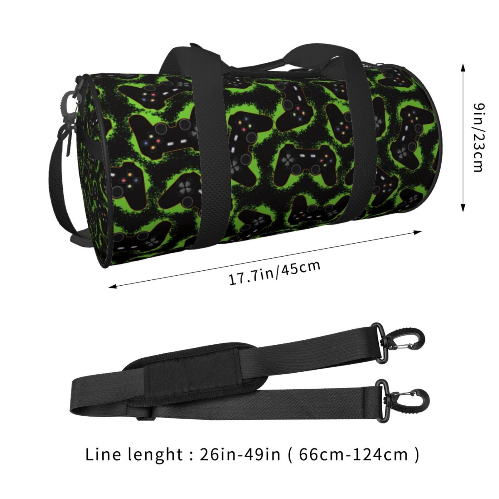 Vsdgher Cool Gamepad 45L Foldable Duffel Bag, Sports Gym Bag,Overnight Bag, Portable Weekender Bag for Airplanes