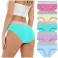 thumbnail image 4 of YOTMKGDO Cotton Underwear for Women, High Waisted, Bladder Control Underwear, Ladies Patchwork Underpants, Womens Panties, 5PC, 3X-Large, 4 of 9