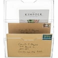 thumbnail image 6 of MyGift 3 Tier Clear Acrylic Wall Mounted Mail Holder/Letter Sorter Home Office, 6 of 6