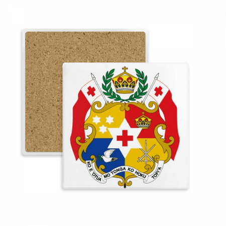 

Tonga Oceania National Emblem Square Coaster Cup Mat Mug Subplate Holder Insulation Stone