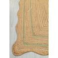 thumbnail image 5 of Braided Scalloped Area Rug Green Bordered Designer Nonslip-Durable Carpet Jute Rug For Home Living Room Floor Decor, 5 of 6