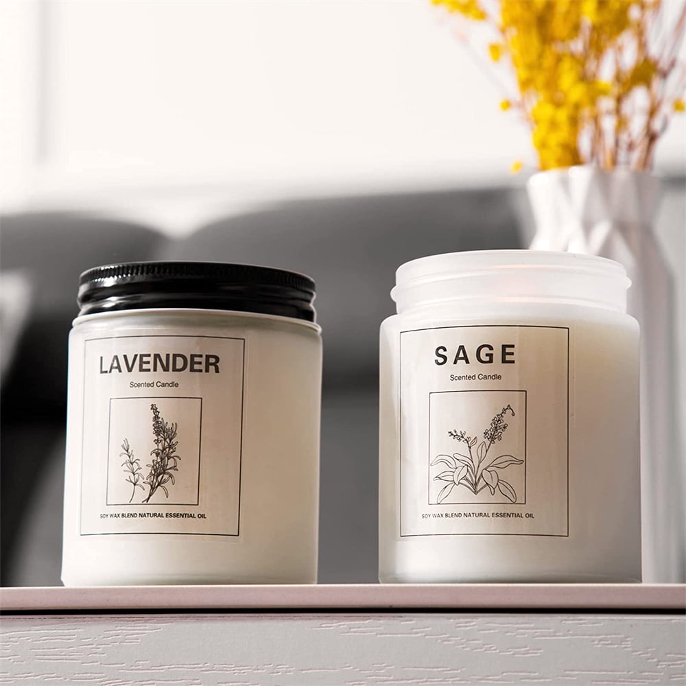 2 Pack White Sage Candles, Sage Candle for Cleansing House Scented
