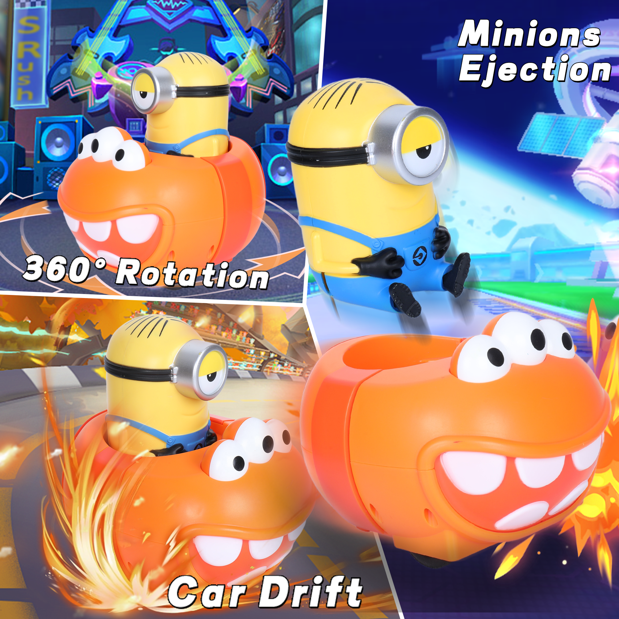 YOLOPARK Minions Remote Control Car,Despicable Me RC Stuart Bumper Cars, Christmas Birthday Gifts for Ages 3+ Year Old