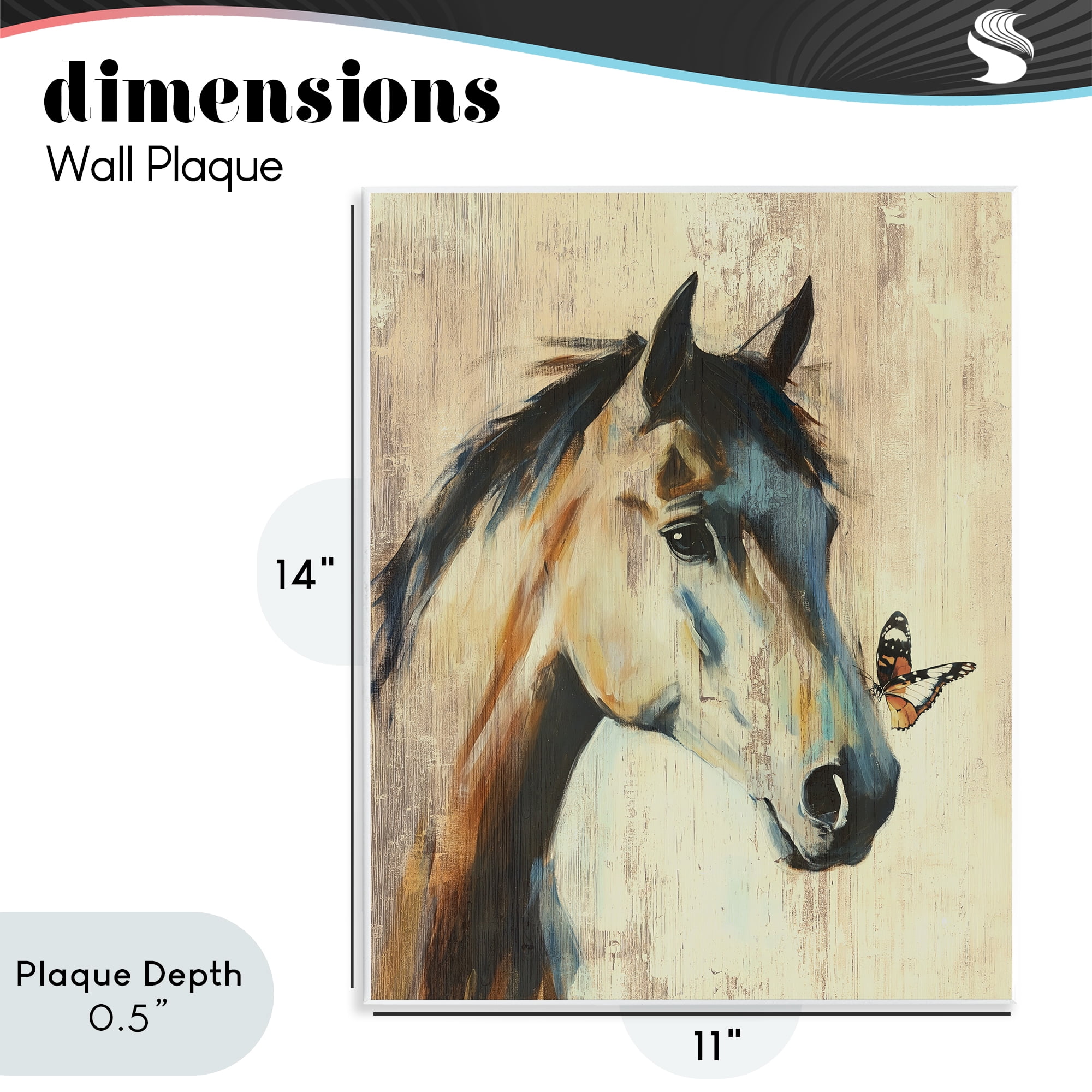 Stupell Industries Tiny Magic Horse & Butterfly Wall Plaque Art, design by Svetlana Aleynikova