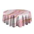 thumbnail image 5 of Pink Marble Gold Line Pattern Round Tablecloth 60"x60",Wrinkle Wipeable Table Cloth for Kitchen Dining Room Picnic Patio Party, 5 of 6