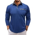 thumbnail image 2 of BXINGOHAI Golf Shirts for Men Long Sleeve Lightweight Casual Collared Shirts with Button Today Sales Blue,S, 2 of 6