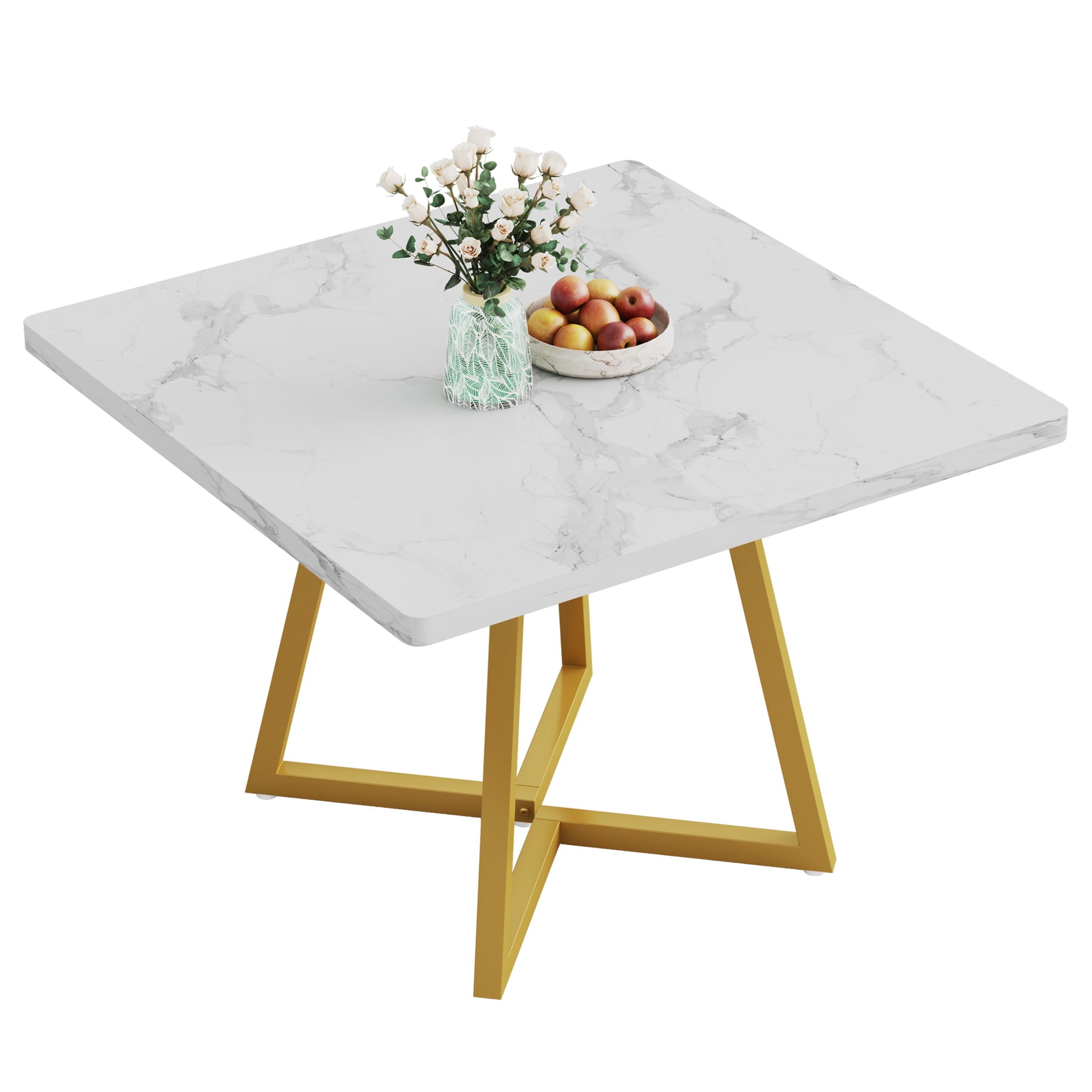 Fnova 31.5" Square Dining Table, Small Kitchen Dinner Table, 2-4 Person Industrial Dining Table, Square Kitchen Table for Dining Room Farmhouse Home Decor Furniture