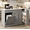 Gray, variant on DreamCurship 52" Kitchen Island with Storage, Rolling Kitchen Cart Island with Wheels, Tilt Out Kitchen Trash Cabinet 10 Gallon Storage, 3 Large Spice Racks and 2 Drawers, Black and Marble