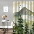 thumbnail image 2 of JRXY Forest Green Abstract Shower Curtain Multiple Sizes White, 2 of 6