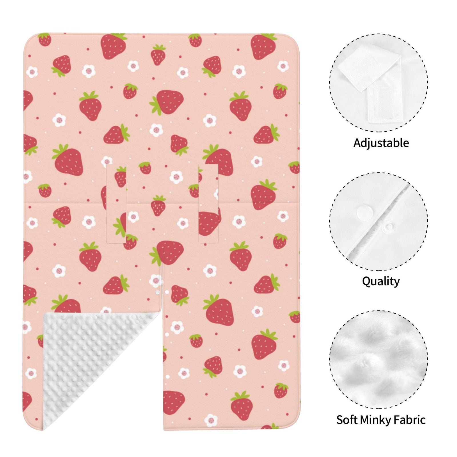 Naloa Strawberries Baby Car Seat Cover, Breathable Baby Carrier Cover, Multiuse Baby Carrier Cover & Nursing Breastfeeding Cover