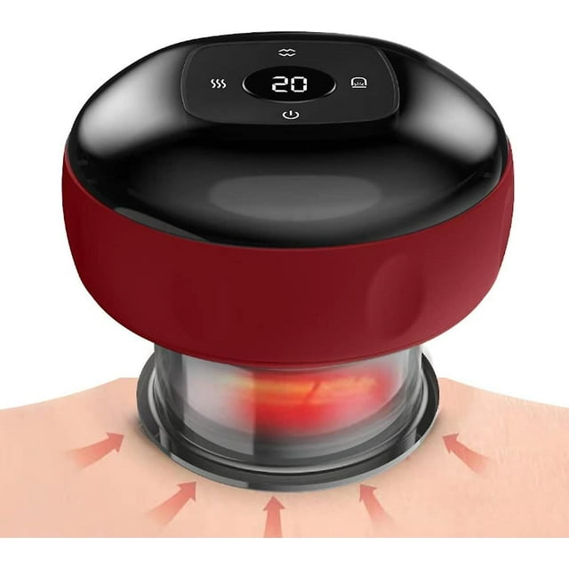 Masajeador eléctrico con ventosas y luz roja, dispositivo de ventosas recargable