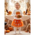 thumbnail image 6 of RUINIXCW Toddler Baby Girl Halloween Outfit Little Baby Girl Fall Winter Clothes Pumpkin Embroidery Long Sleeve Sweatshirt with Tulle Tutu Skirt Set, 6 of 9